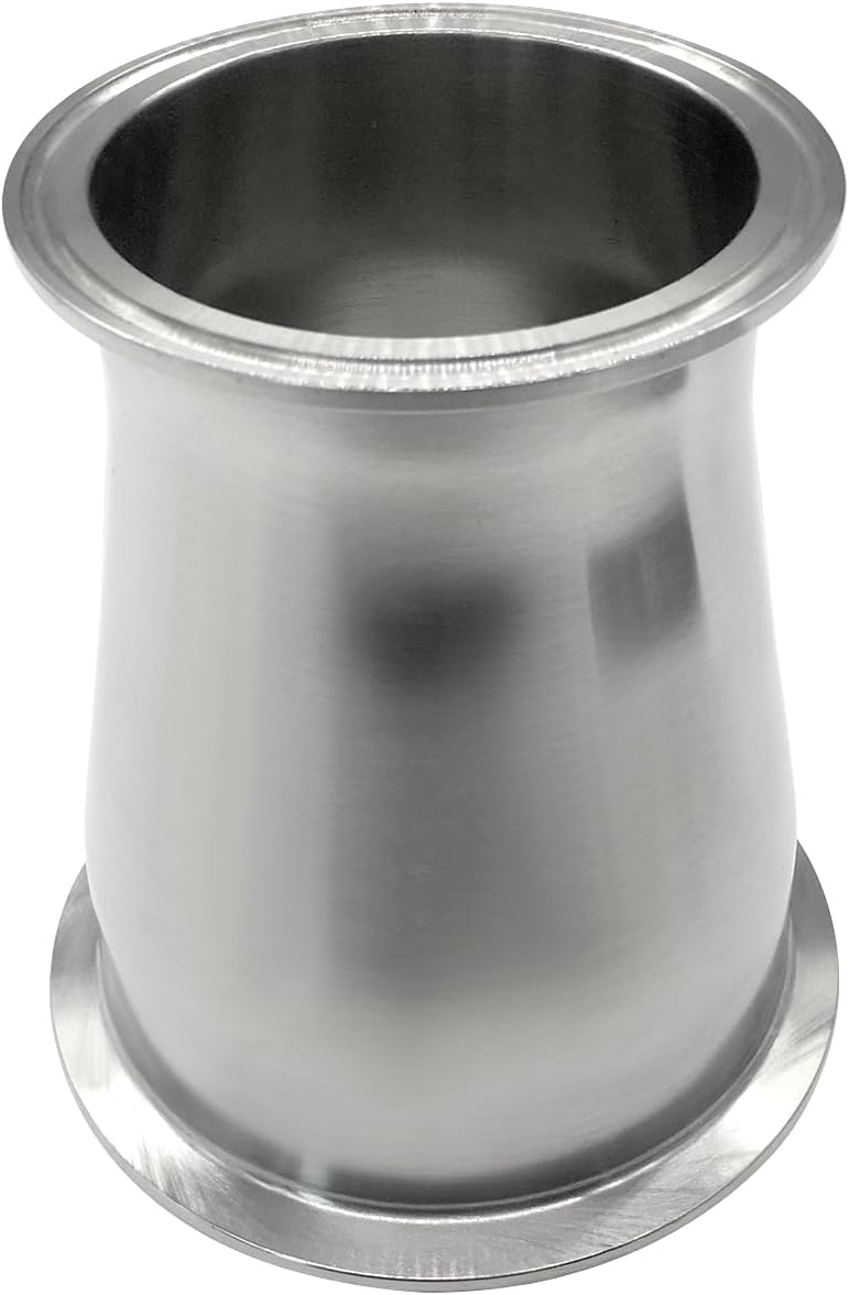 Fitvell Sanitary Fitting Reducer Fitting Stainless Steel Tri Clamp Ferrule Style 3" Tube OD to 2" Tube OD - Image 5